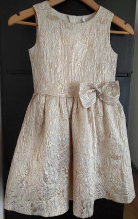 Belle robe en brocart doré pour fille 8-9ans t.128-134cm