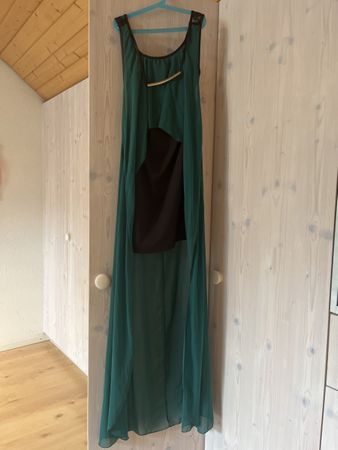 Elegantes Kleid mit Rückendetail Gr. S schwarz grün