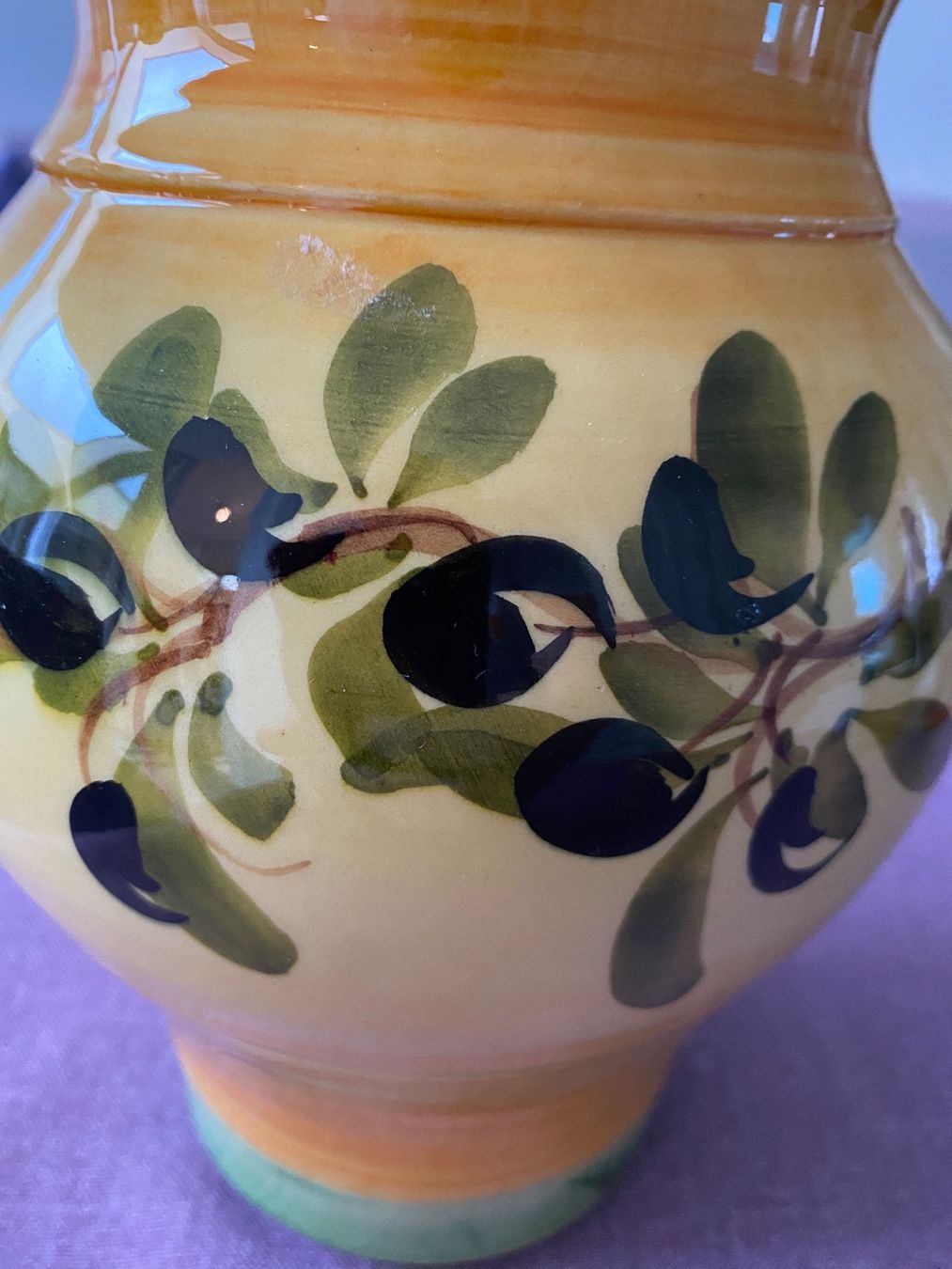 Caraffe: Provence Stil Krug, Olivenmotiv – Usato da Heiligkreuz (Mels) venduto da Oldtimerfan03 2