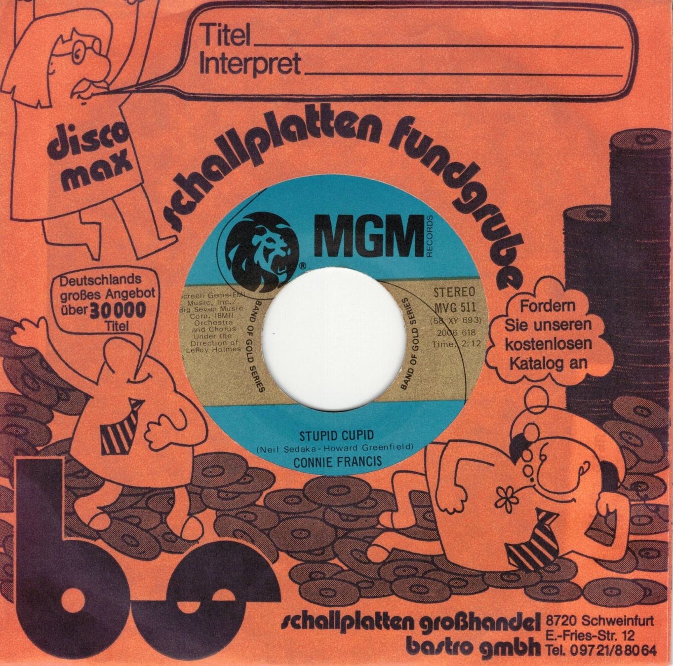 Dischi in vinile: Connie Francis  --  Stupid Cupid  Single7 – Usato da Rheinau venduto da thespecials