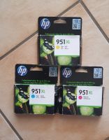 3 x HP 951 XL jaune cyan magenta