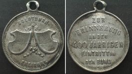 SOLOTHURN FREIBURG Medaille o.J. (1881) EINTRITT IN DEN BUND