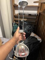 Telescopic Table Lamp, White, Adjustable Metal Stand