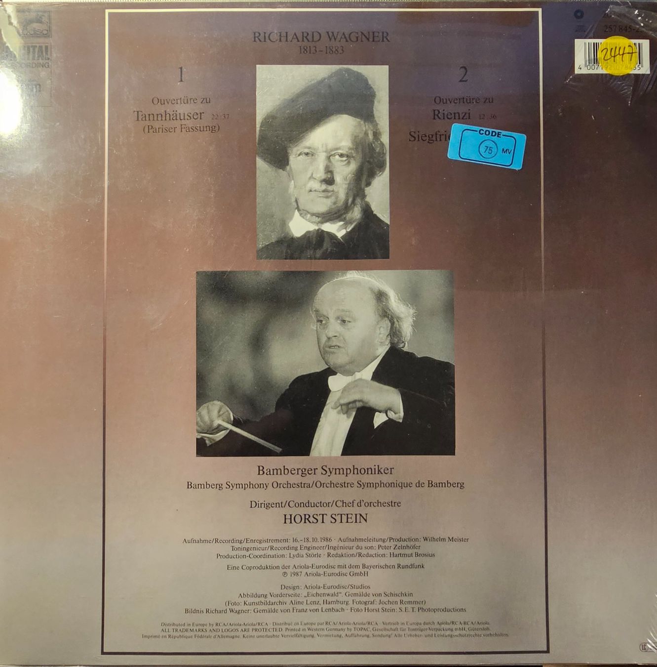 Schallplatten: Wagner, Rienzi - Siegfried-Idyll - Tannhäuser – Neu und originalverpackt aus Wahlen b. Laufen von Cg10 1