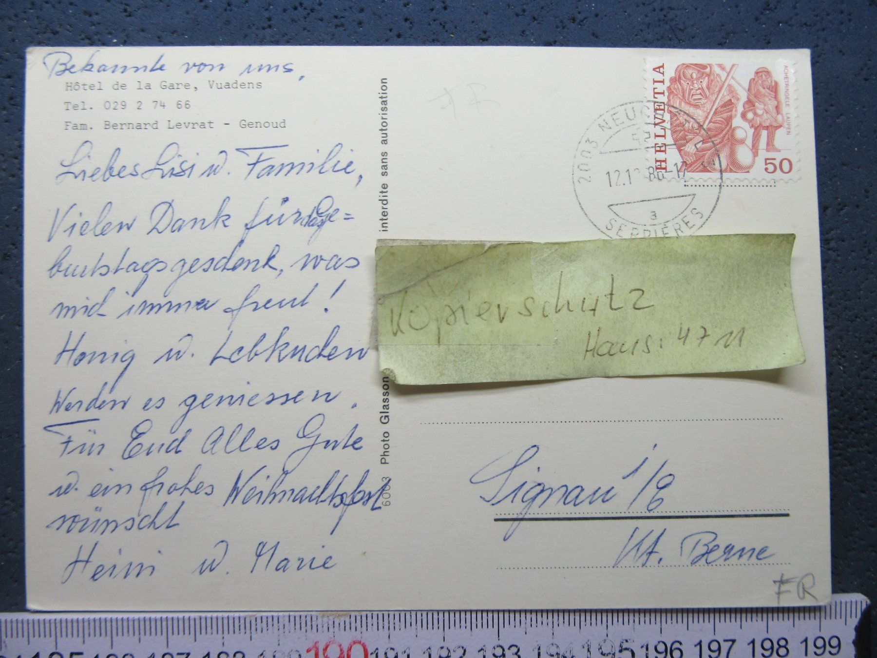 Ansichtskarten: VUADENS HOTEL DE LA GARE FR AK – Gebraucht aus Ettingen von Hausi4711 1