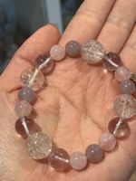 Naturkristall-Armband – Rosenquarz & Amethyst
