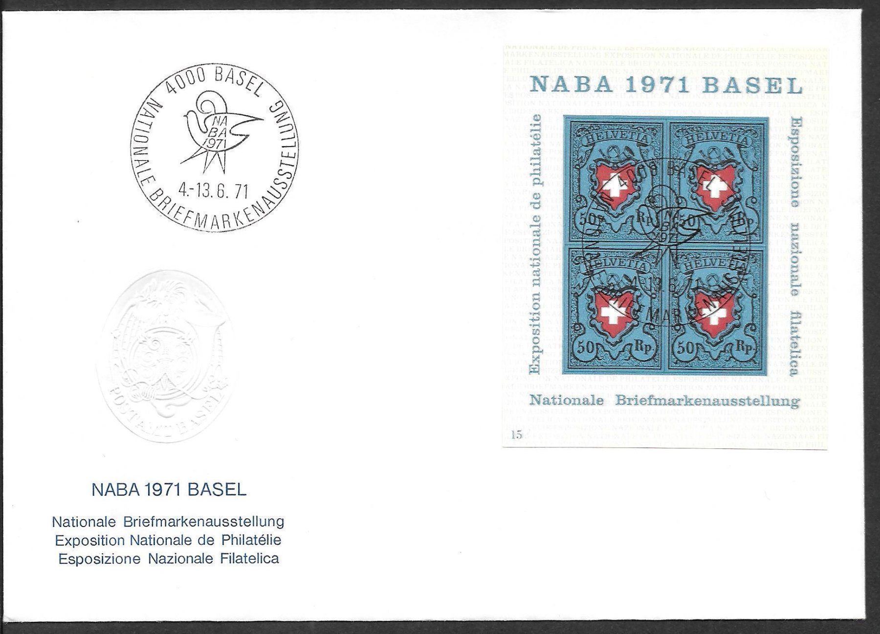 Tutti i francobolli: Block W45 Sonderbrief S. 764 Basel 4.-13.6.1971 – Nuovo (secondo la descrizione) da Olten venduto da clotaldi