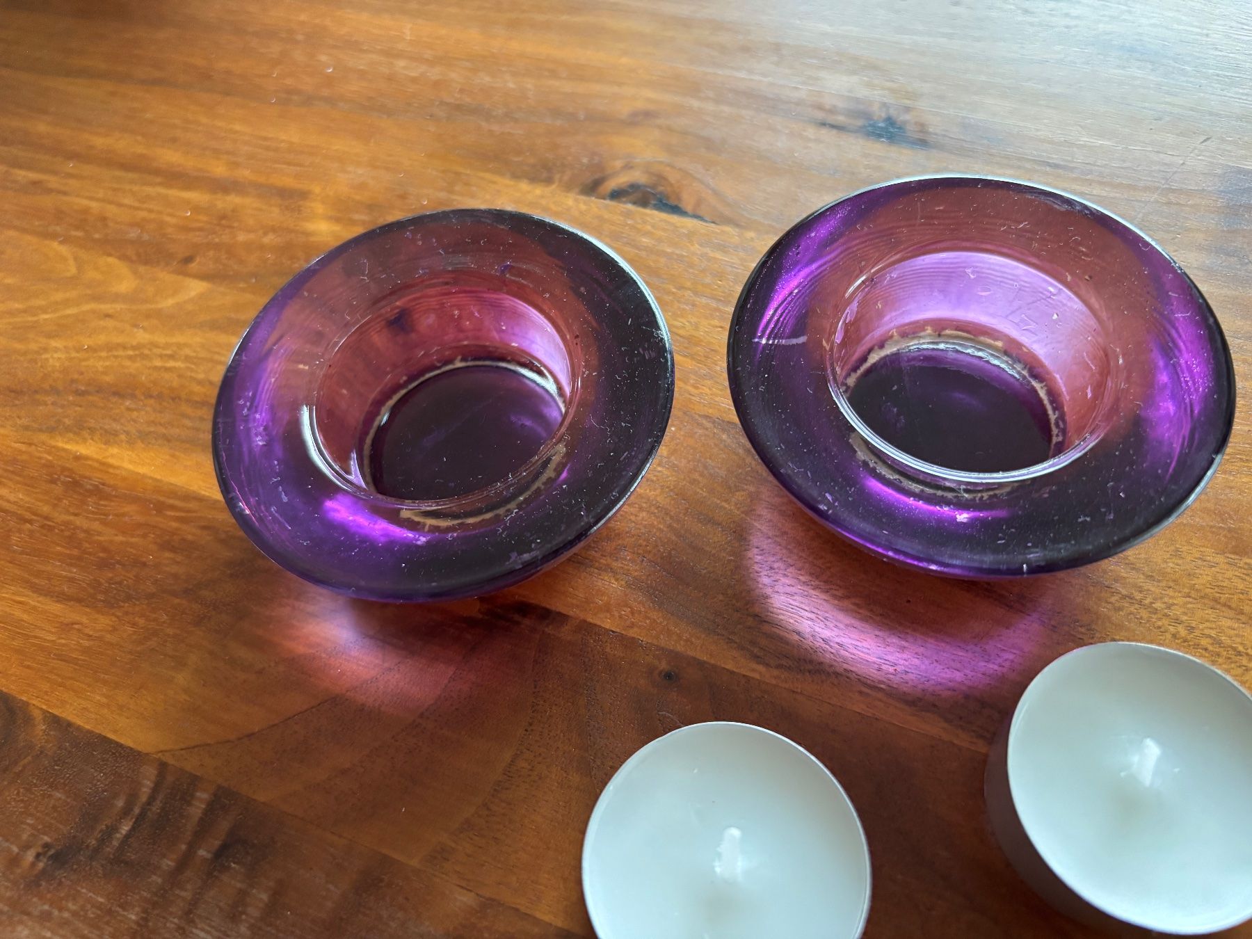 Portacandele: 2 Teelichthalter violett – Usato da Balsthal venduto da Uroby 1
