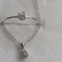 Ring und Kette gestemp. 925 Silber