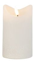LED-Echtwachskerze, weiß h=15cm d=7,5cm, warm-weißes Licht