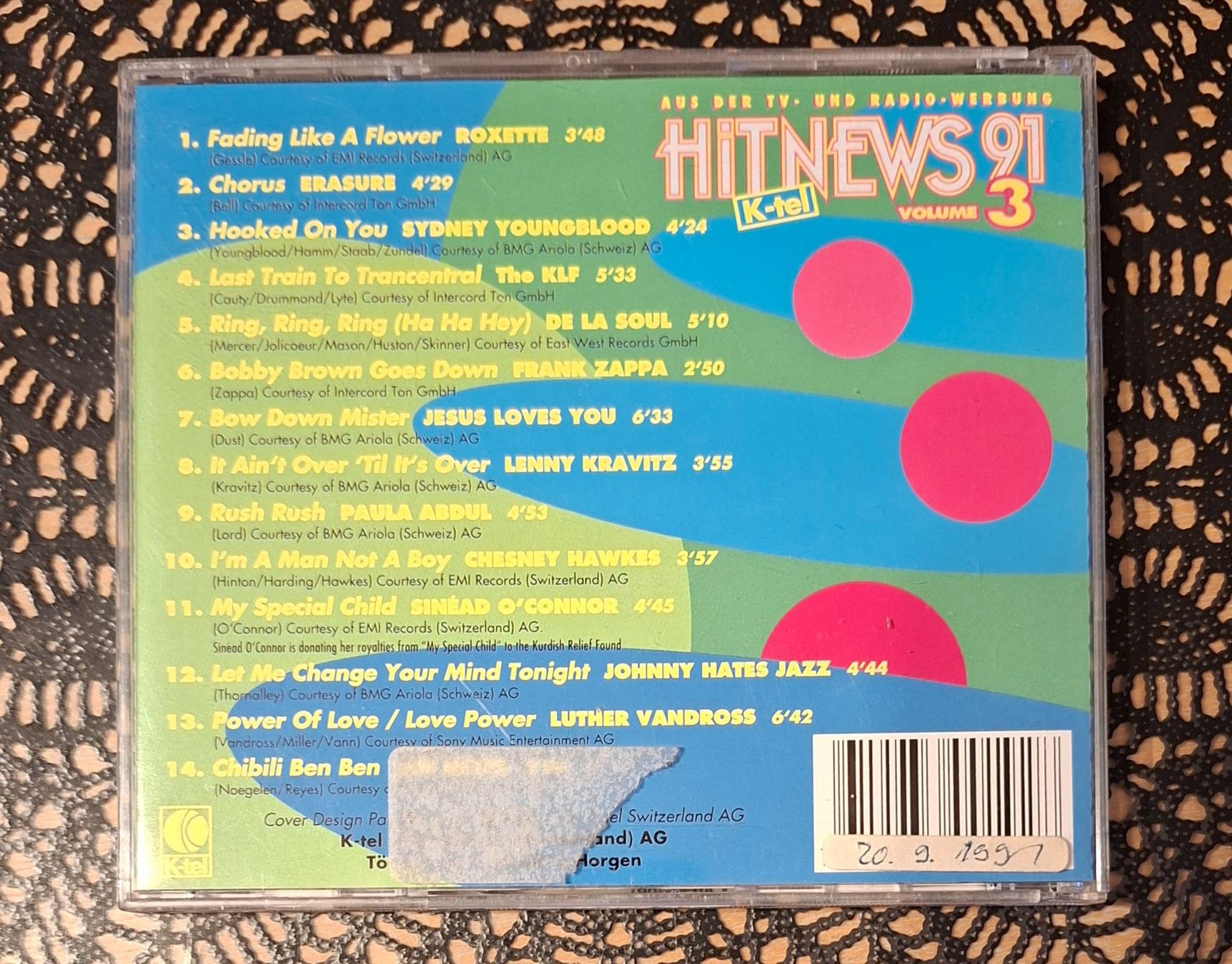 CD: Hit News 91 Vol.3, Hit Compilation CD Sampler 1991 – Usato da Schönenberg TG venduto da Gregolino76 1