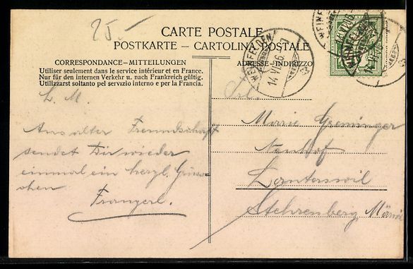 Cartoline postali: AK Weinfelden, Kirchgasse mit Brunnen – Usato da Berlin venduto da bartko-reher 1