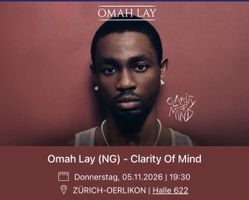 2x Stehplatz Omah Lay Halle 622 Oerlikon