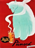 AGIS HOT PUNSCH EISBAER 1949 - Original Plakat