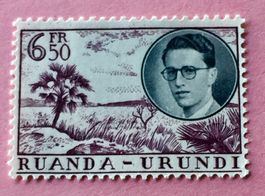 Briefmarken aus Ruanda-Urundi König Baudouin und Landschafte