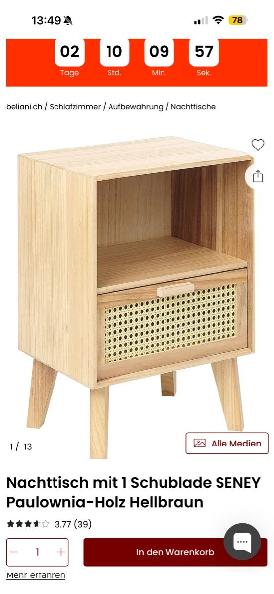 Beliani Tables de nuit: 2 Bedside tables – Neuf (Voir description) à Zürich par fre_g2xz