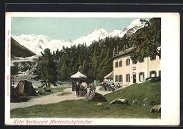 Morteratschgletscher, Blick zum Hotel Re