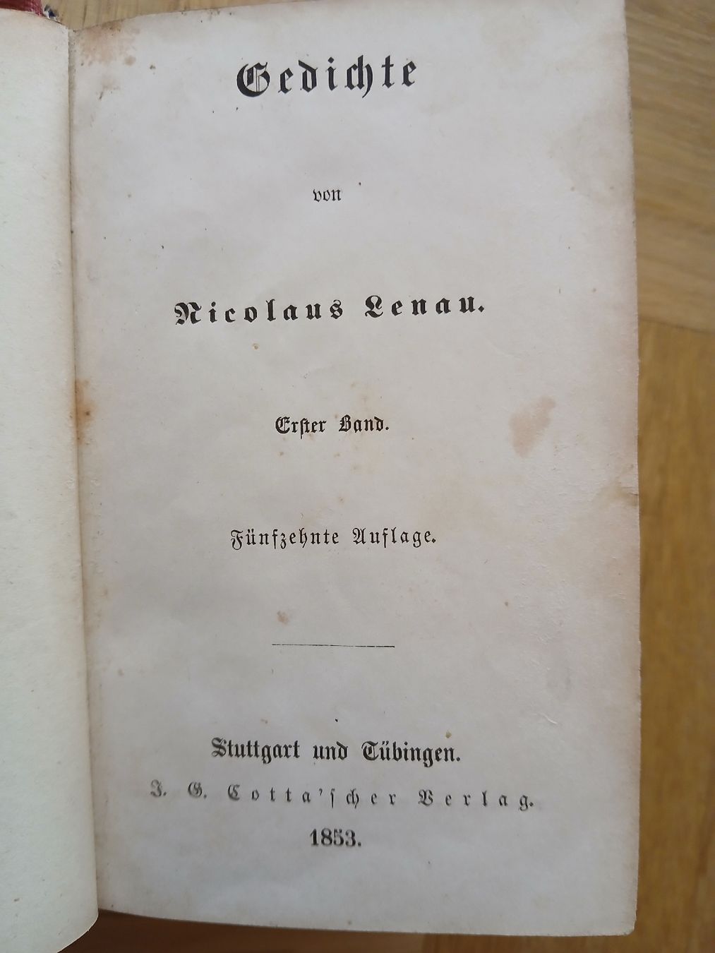 Livres: Gedichtbuch "Nikolaus Lenau" von 1853 – D'occasion à Möhlin par bekapame 1