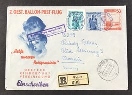 ANTIKER BRIEFUMSCHLAG 2.OEST.BALLON-POST-FLUG 1949