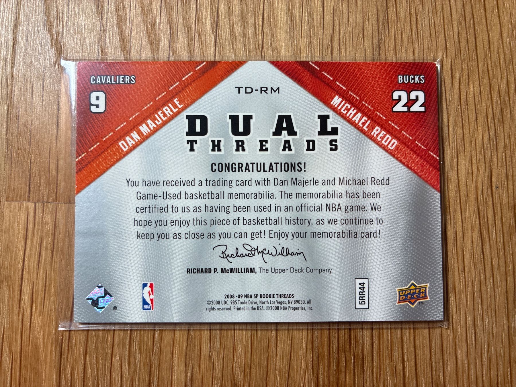 Topps Carte collezionabili: Upper Deck Sp Rookie Threads Dan Majerle/Michael Redd patch – Usato da Wangenried venduto da Garagara 1
