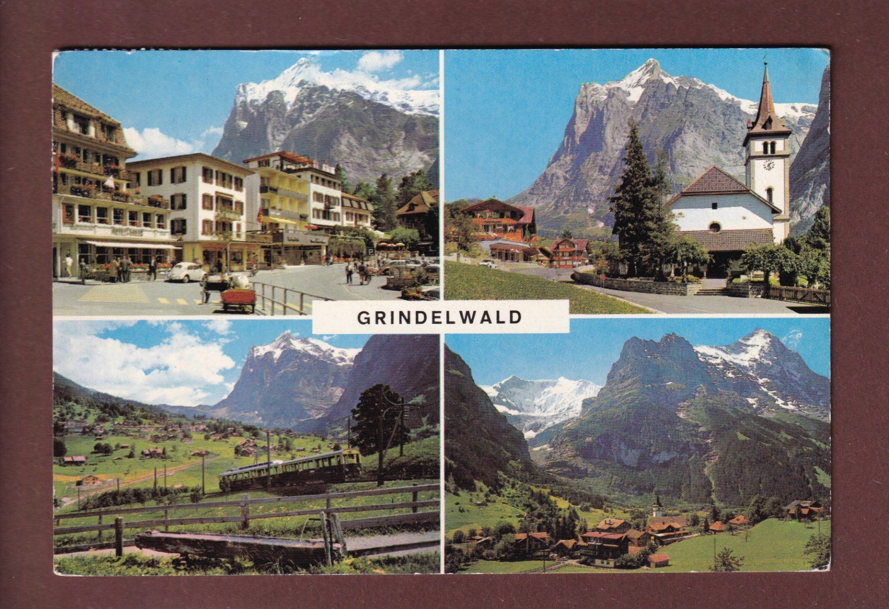 Cartoline postali: GRINDELWALD - 4 Bilder - 1963 – Usato da Pully venduto da nicecards