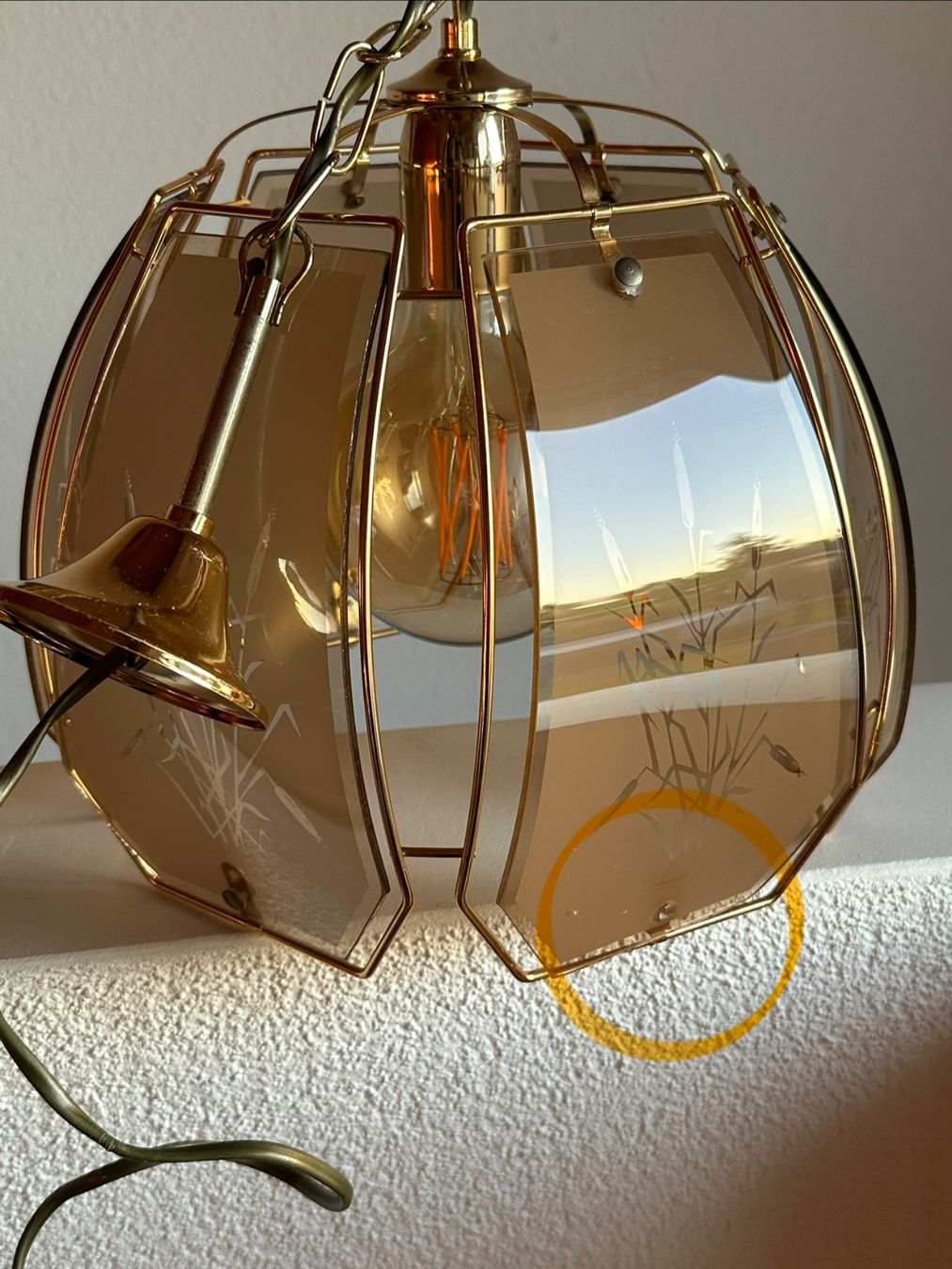 Kronleuchter & Deckenlampen: Vintage Hängelampe aus Glas – Gebraucht aus Zürich von ong8 4