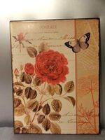 Nostalgie BLECH Schild / Postkarte mit Rosen - Top Zustand!