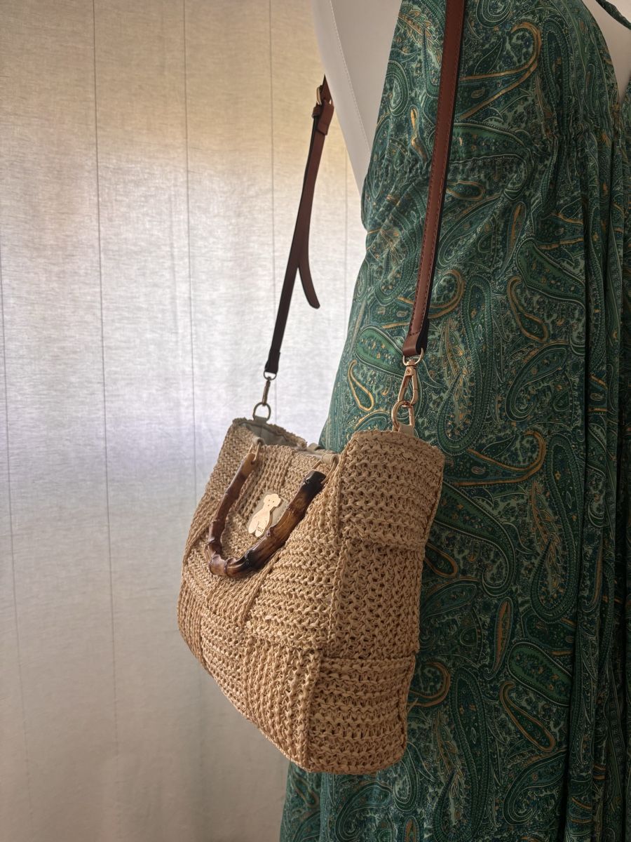 Sacs femmes: Handtasche Strohoptik mit Bambusgriff . Neue – Neuf avec emballage d'origine à Wangen ZH par tel_gxb5 1