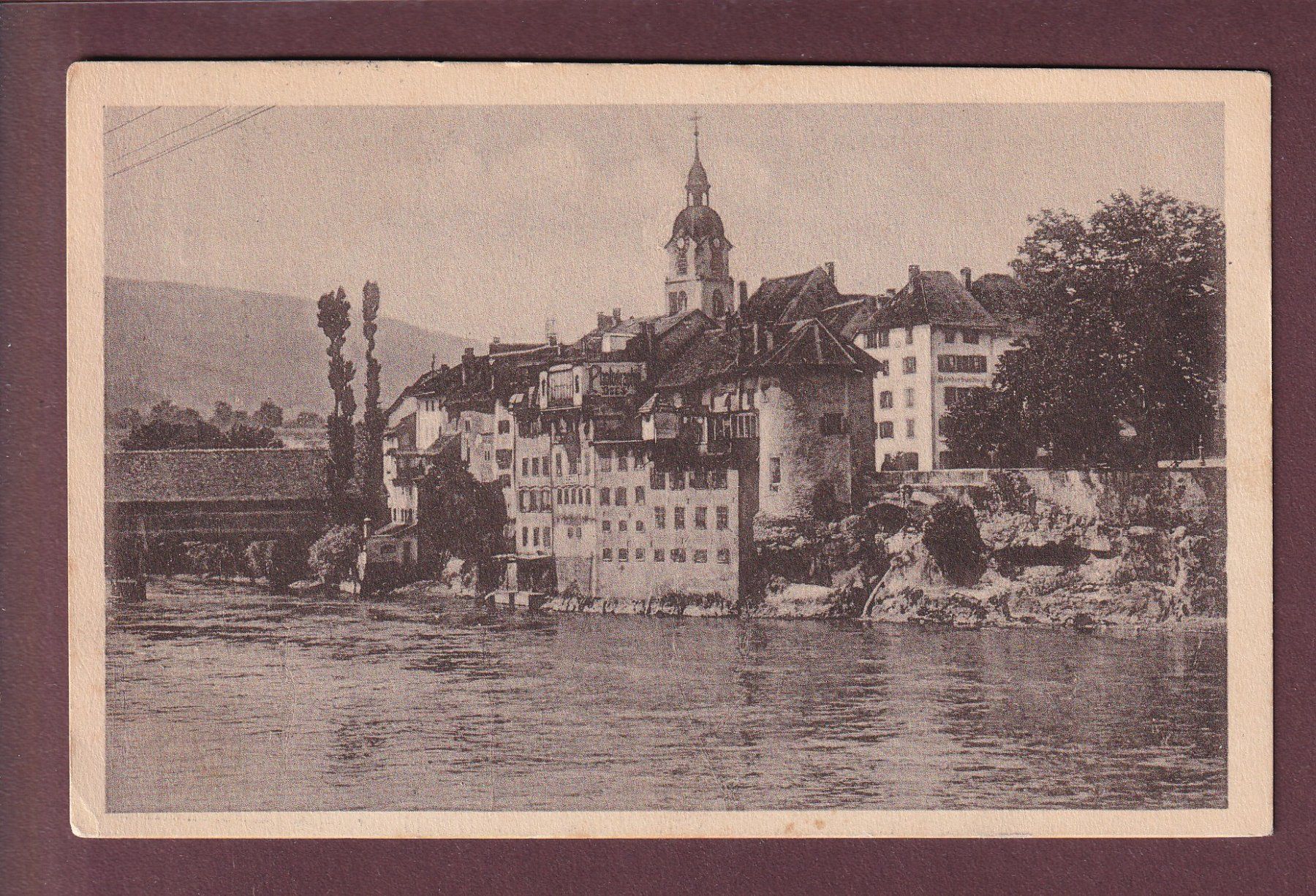 Cartoline postali: OLTEN - Partie an der Aare - 1919 – Usato da Pully venduto da nicecards