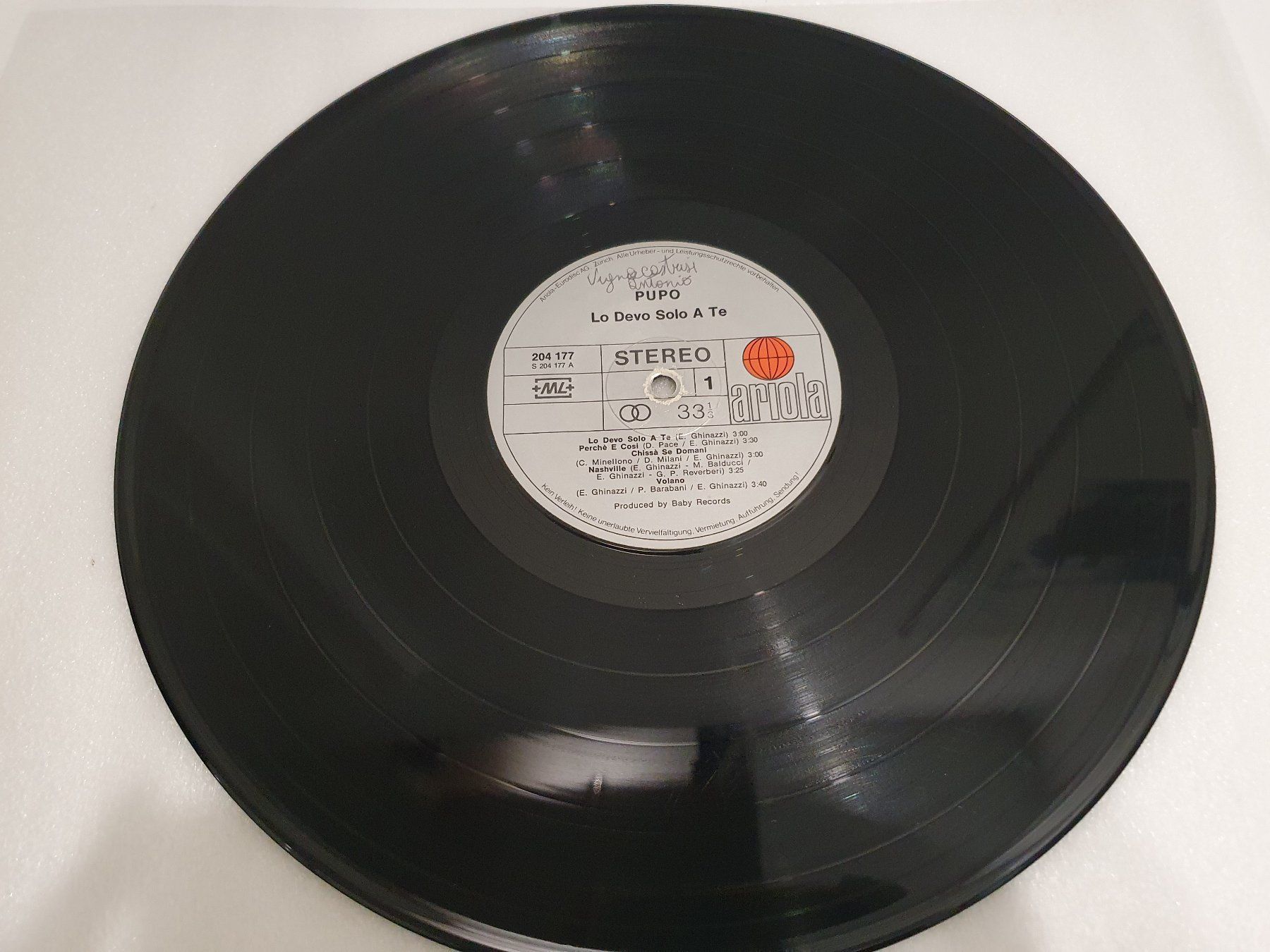 Dischi in vinile: Pupo – Lo Devo Solo A Te – Usato da Uster venduto da Vinyl-Leidenschaft 3
