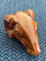 Holzfigur Widderkopf, Handarbeit, Liebhaberstück!