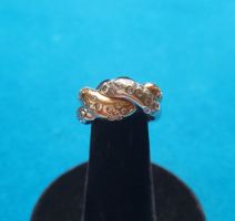 Massiv 750 Weiss & Rose Gold Ring Mit Diamanten