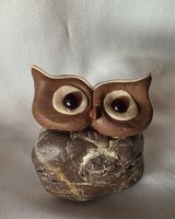 Eule Figur Naturstein Handgemacht siehe Foto