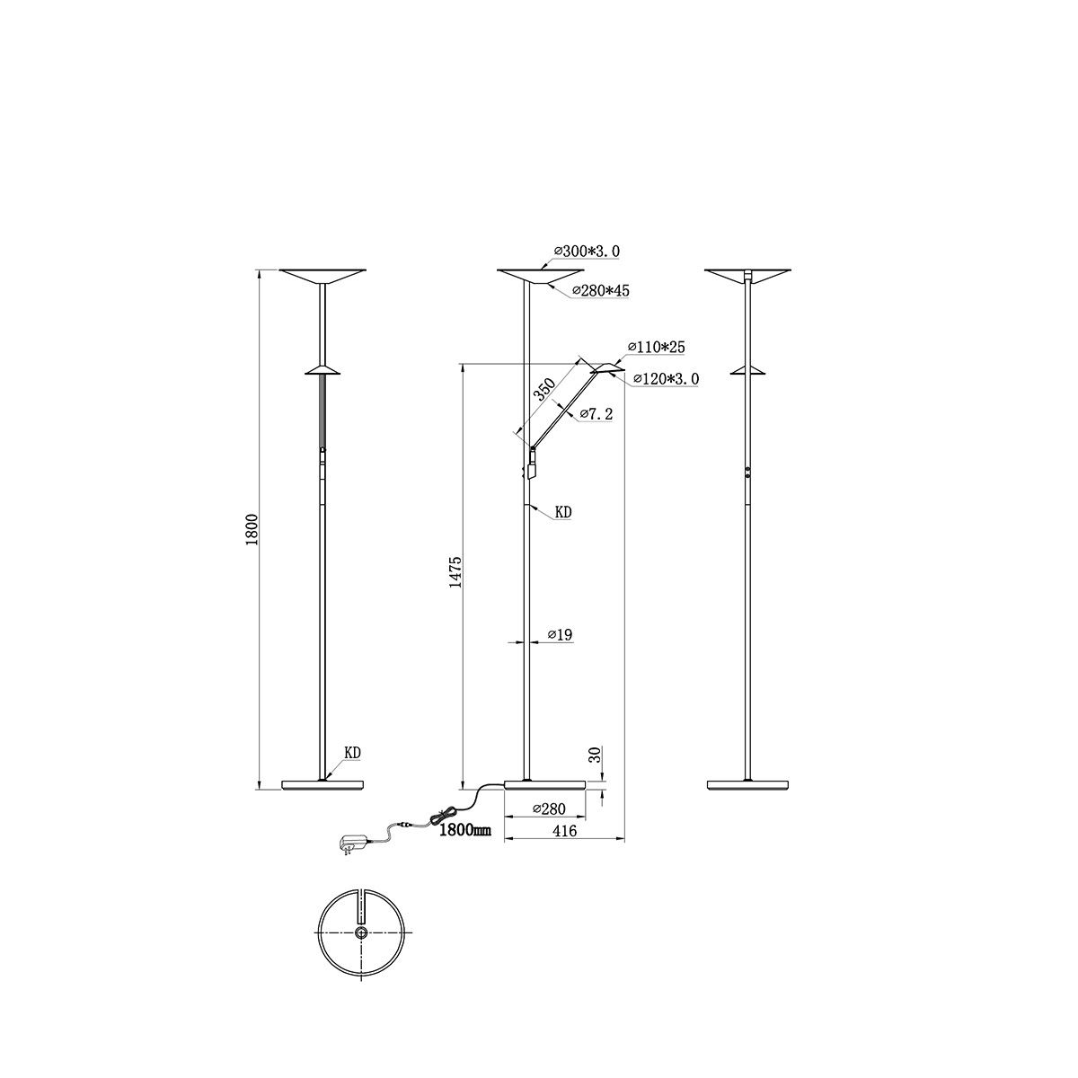 Lampade: LED Stehleuchte, Altmessing, Dimmbar – Nuovo (secondo la descrizione) da Kreuzlingen venduto da Smart-Light 8