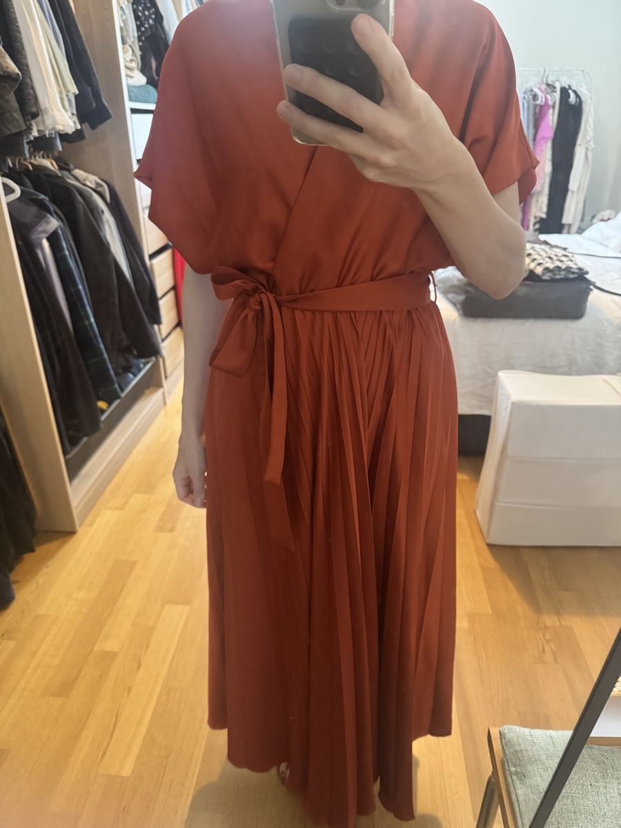 Mango Kleider: Mango Orange satin dress S – Gebraucht aus Zürich von Lovelyperfumes 4