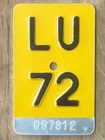 LU 72 - MOFANUMMER - TÖFFLINUMMER - PLAQUE DE MOFA - LU 72
