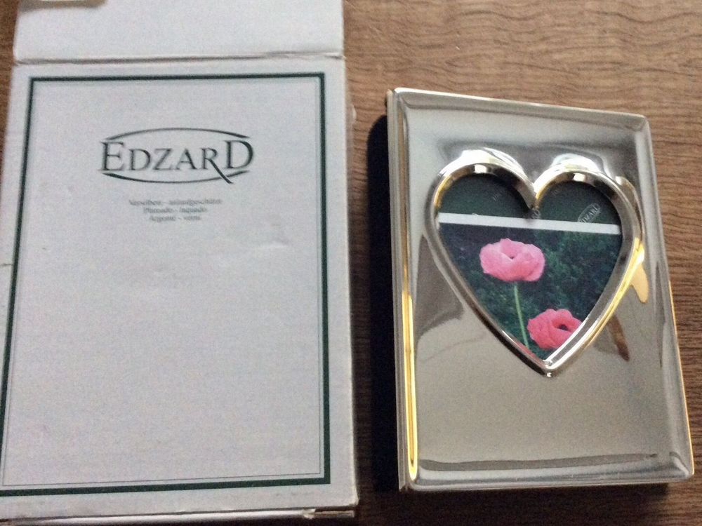EDZARD HerzBilderrahmen silberig edel inkl Fotobuch NEU/OVP Kaufen