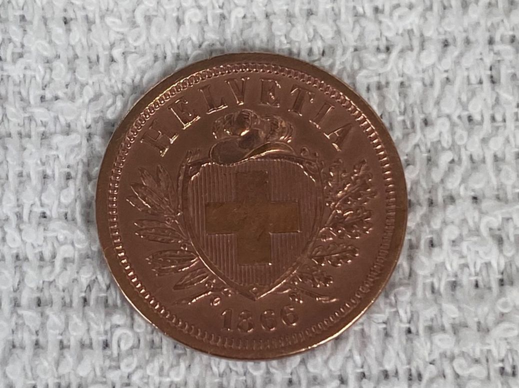 Alle Münzen: 2 centimes/Rappen 1866 – Gebraucht aus Nyon von Ilmi09