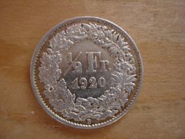 (C1) 1/2 Franken 1920 UNZ-
