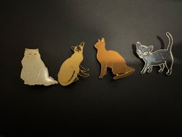 Brosche 4 Katzen Lot Atlas Edition Katze