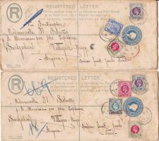 Antike Einschreibebriefe 1905