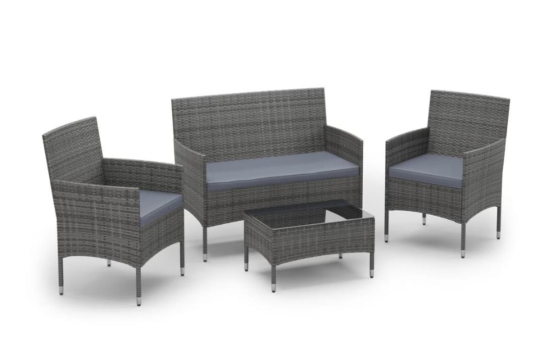 Set di tavolo e panche: Gartenset Rattan MALIA grau/anthrazit – Nuovo e nell'imballaggio originale da Dorf venduto da Messer-Schweiz 1