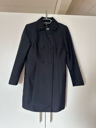 H&M Mantel dunkelblau Grösse 36 Doppelreiher für Herbst