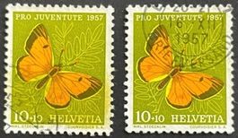 Sbk 169 ¼  Rechte Seite Briefmarke grosse Gelbe Farbfleck