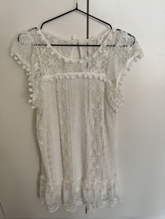 Weisses Sommer Spitzenkleid Gr. S/M Boho Ibiza Style