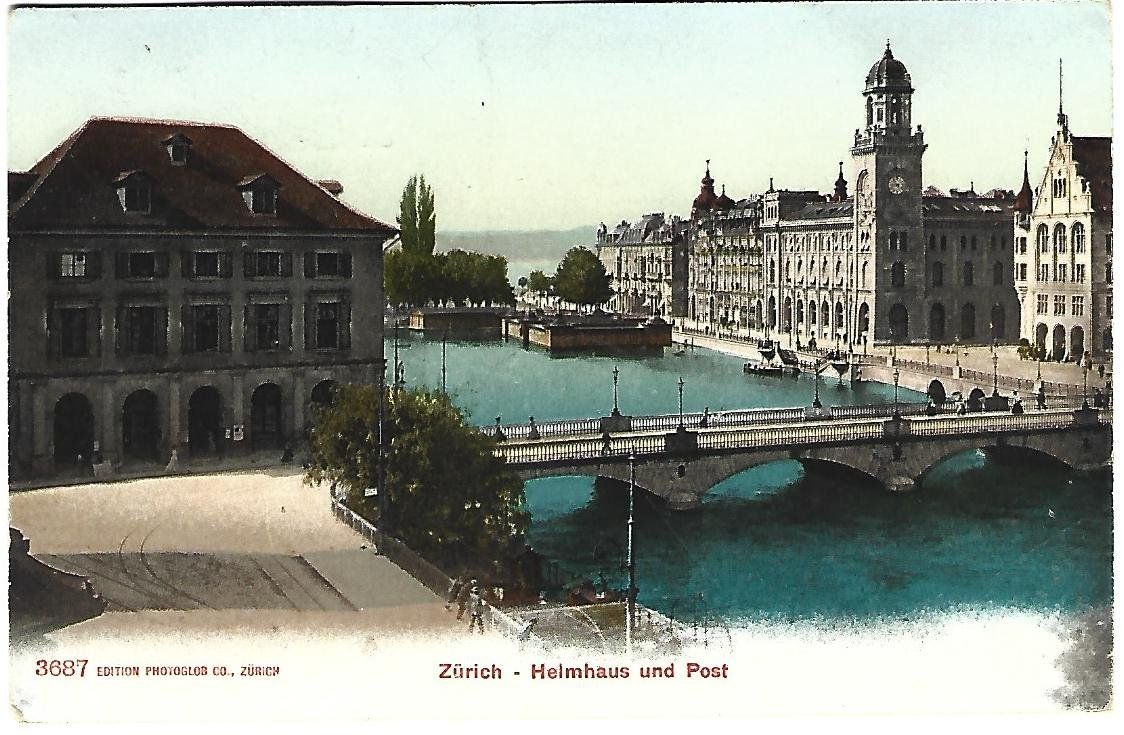 Ansichtskarten: Zürich Helmhaus und Post – Gebraucht aus Wetzikon ZH von Brulu100
