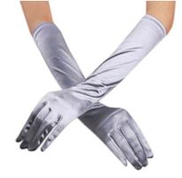 NEUE uni graue 38cm lange Handschuhe One Size - 222082