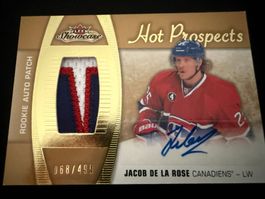 Jacob De La Rose, Gottéron. NHL Rookie Auto Patch /499