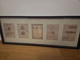 Leonardo da Vinci Zeichnungen, gerahmt von Ikea, Top Zustand