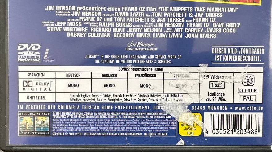 Tutti i DVDs: Muppets Manhattan + Muppet Krimi, deutsch – Usato da Beringen venduto da Mantafisch1 5